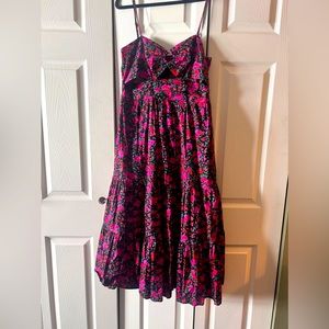 Aqua Floral Print Cut Out Sundress. Size L.